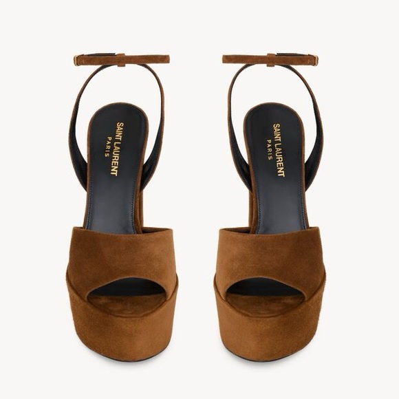 Saint Laurent JODIE PLATFORM SANDALS IN SUEDELAND